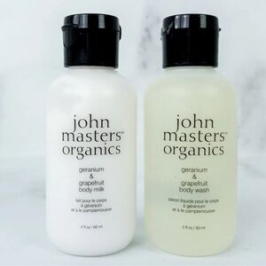 John Masters Organics Body Milk & Body Wash in Geranium & Grapefruit